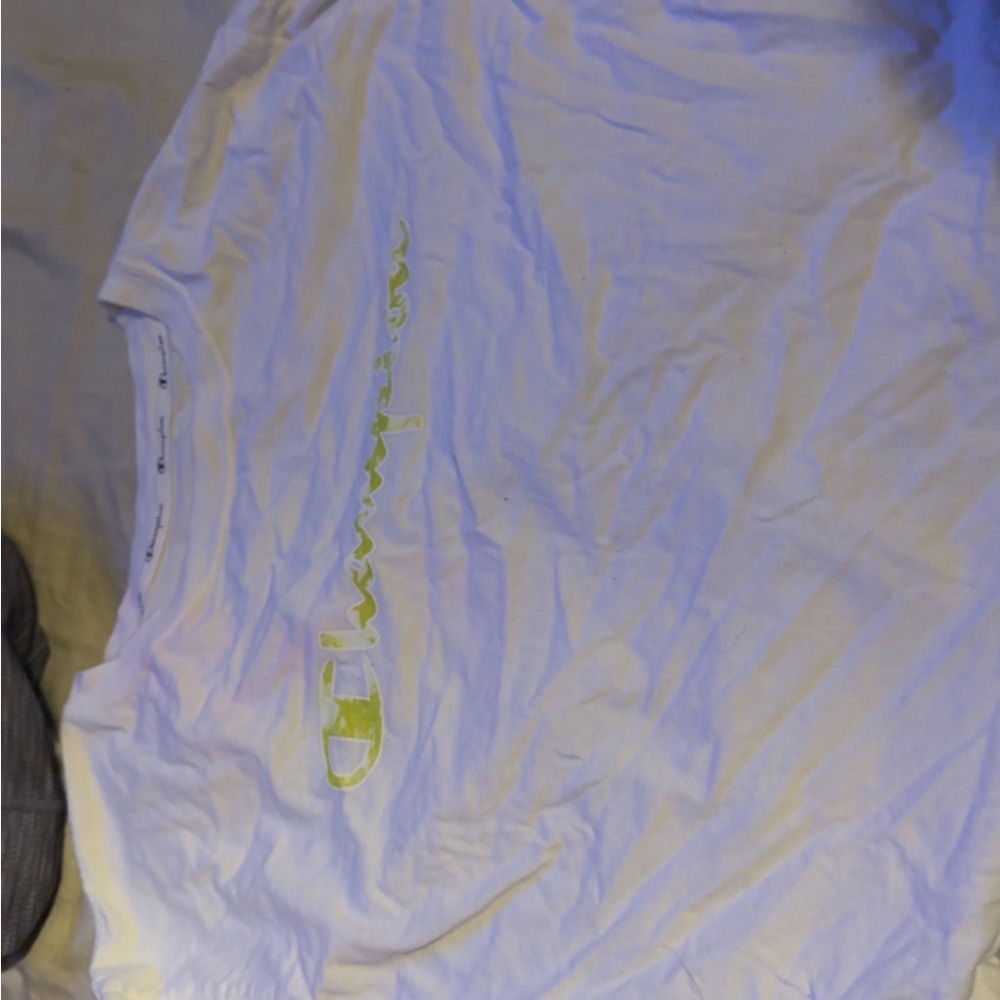 White T-Shirt with Embroidered Logo